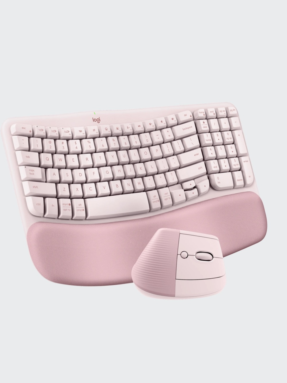 Logitech Pink Ergonomic Wireless Keyboard and Mouse Set